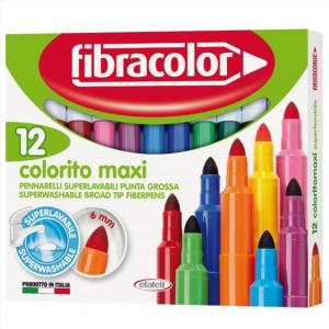 ΜΑΡΚΑΔΟΡΟΙ FIBRACOLOR ΧΟΝΤΡΟΙ 12ΑΔΑ