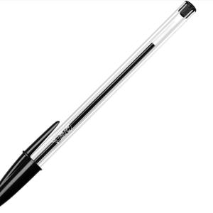 BIC PEN CLEAR PLASTIC BLACK