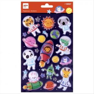 ΑΥΤΟΚΟΛΛΗΤΑ APLI 3D SPACE ANIMALS!