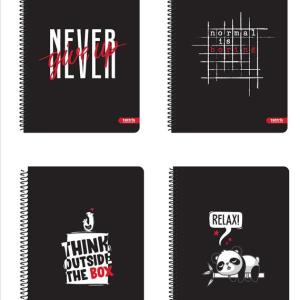 ΤΕΤΡΑΔΙΟ ΣΠΙΡΑΛ 17x25 2Θ TETTRIS BLACK WHITE